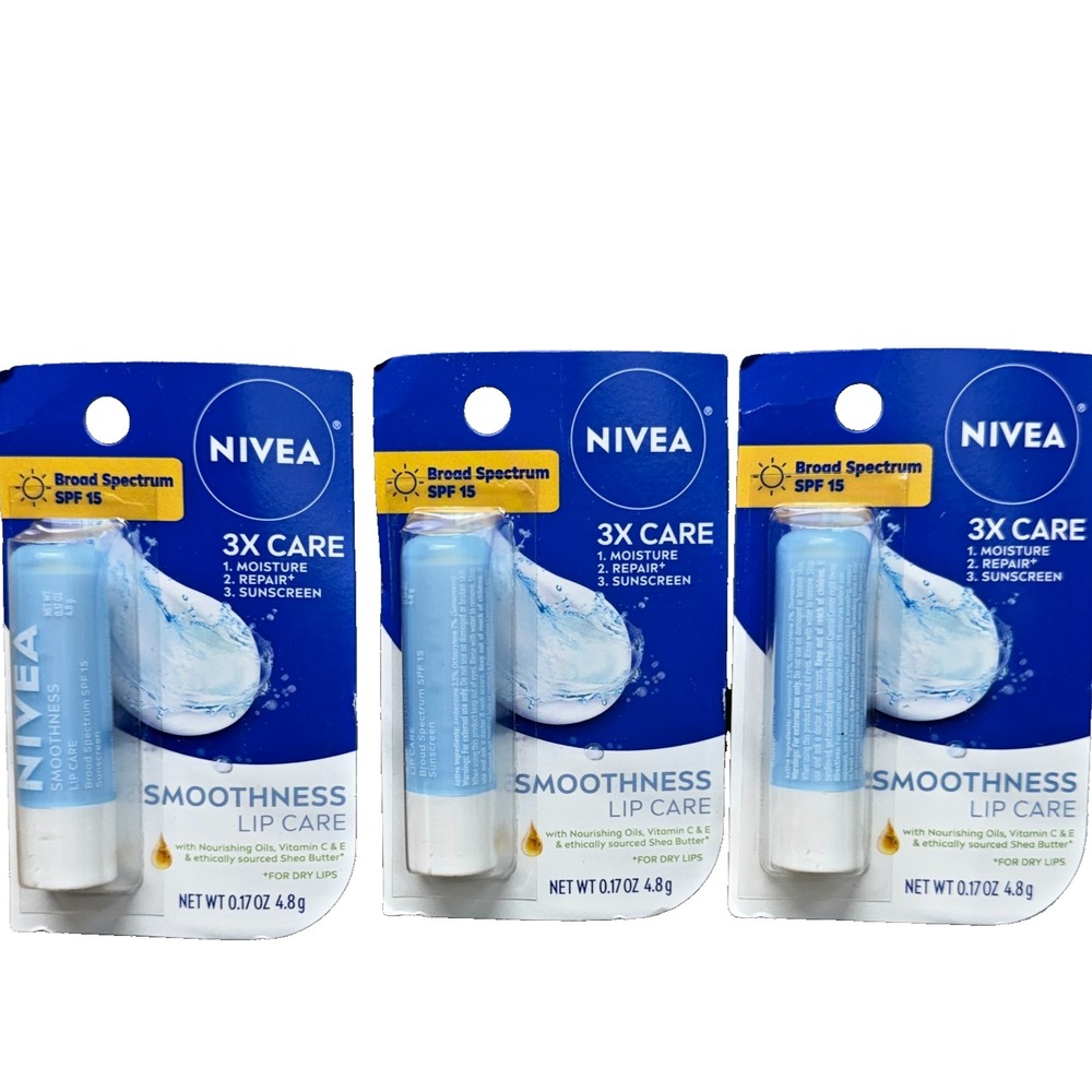 3X NIVEA Kiss of Smoothness‎ Lip Care Loose Stick, 0.17 oz